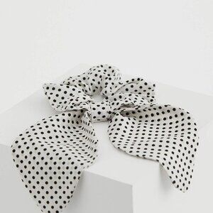 Black and White Polka Dot Hair Scrunchie